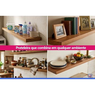 Prateleira Sala Decorativa Flutuante Led 140x18 Gris - Linea Brasil
