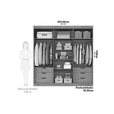 Guarda Roupa Casal 6 Portas c/Esp Cecilia Jequitiba Panan