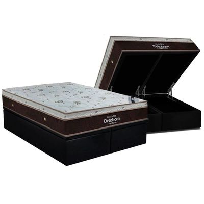 Cama Box Baú CRC King +Colchão Molas Super Pocket Sleep King Ortobom 193