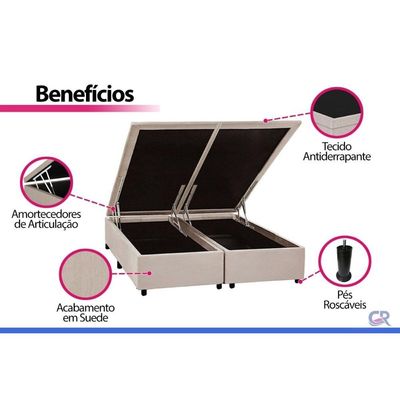 Cama Box Baú CRC Solt +Colchão Anatômico Ortopédico Light Ortobom 88