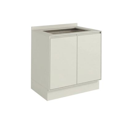 Balcão Cozinha Cooktop Henn Fineze 2 Portas c/Tampo 80cm Areia