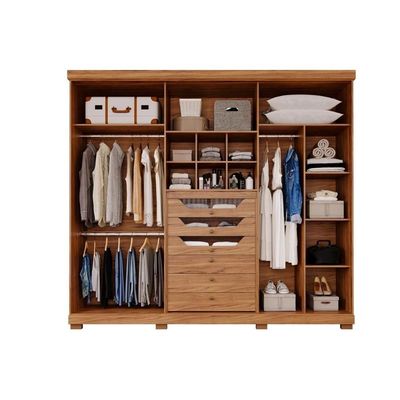 Guarda Roupa Casal 6Ptas c/Esp Pés Guarapari Jequitiba Panan