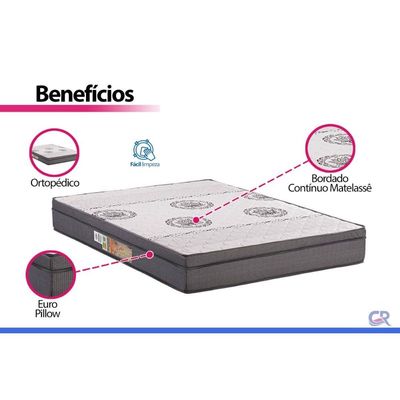 Colchão Casal Espuma Polar Ortopédico OrthoPremium 138x188x24