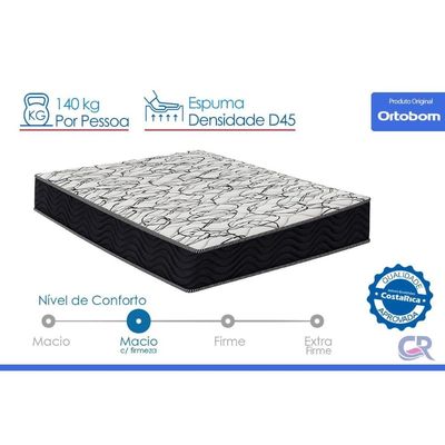 Colchão Casal Espuma Ortobom Ortopédico D45 Airtech150 138x188x28