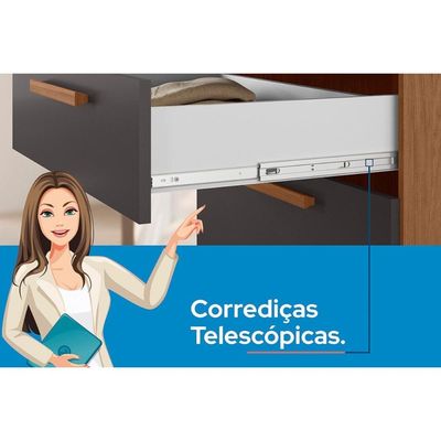 Cômoda Solteiro Aruba 4 Gavetas Jatoba/Areia - S. Andirá