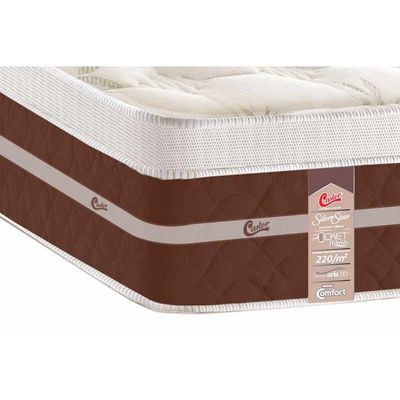 Cama Box CRC Casal + Colchão Molas Pocket Castor S Star Híbrido 138