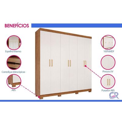 Guarda Roupa Casal 6 Portas Clara Jequitiba Panan