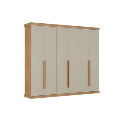 Guarda Roupa Casal 6 Portas 6Gavs Capri Cedro/Salvia Carraro