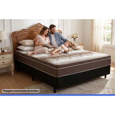 Cama Box CRC Queen +Colchão Anatômico Ortopédico Light Ortobom 158x198
