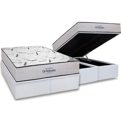 Cama Box Baú CRC Queen +Colchão D45 Hight Foam Ortobom 158