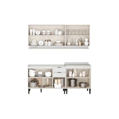 Kit Cozinha Carraro 4 Peças Alpha C4P178 Branco