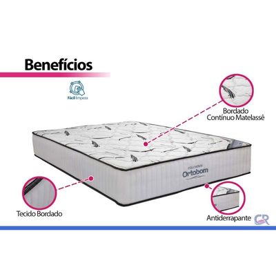 Cama Box Baú CRC Queen +Colchão D45 Hight Foam Ortobom 158