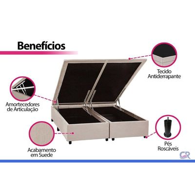 Cama Box Baú CRC Casal +Colchão Molas Ensacadas Privilege Paropas 138