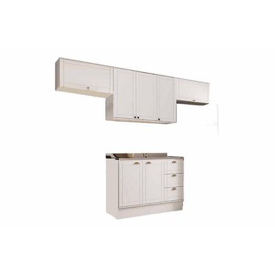 Kit Cozinha Carraro 4 Peças Bella C4P254 Branco