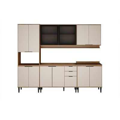 Kit Cozinha Carraro 5 Peças Alpha C5P132 Freijo/Off White