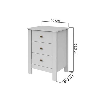 Mesa Cabeceira Infantil Maggiore c/3 Gavs Amendoa Clean - Lopas