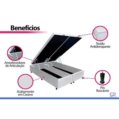 Cama Box Baú CRC Queen +Colchão D45 Hight Foam Ortobom 158