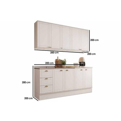 Kit Cozinha Carraro 4 Peças Bella C4P252 Branco