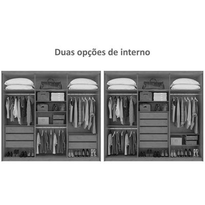 Guarda Roupa 6 Portas c/Pés Áries Amendoa Clean - Lopas