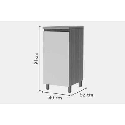 Módulo Cozinha Linea Allure Allure c/1 Porta 40cm Jequitiba/Gris Linea Brasil