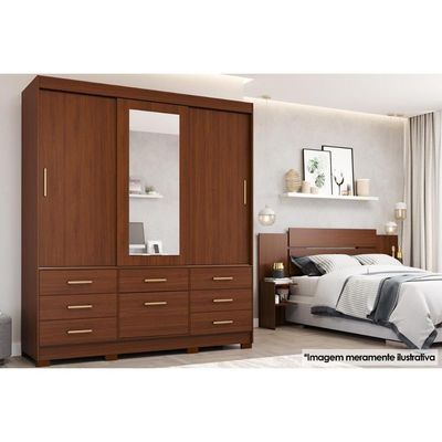 Guarda Roupa Casal 3 Portas c/Esp Luiza Jequitiba Panan
