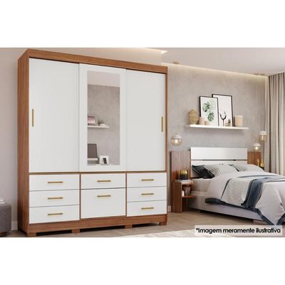 Guarda Roupa Casal 3 Portas c/Esp Luiza Jequitiba Panan