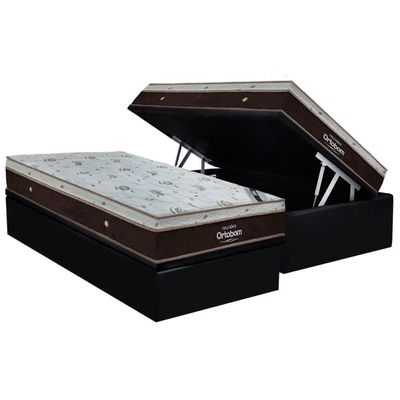 Cama Box Baú CRC Solt +Colchão Molas Super Pocket Sleep King Ortobom 88
