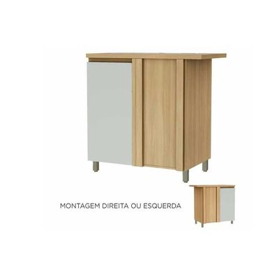 Módulo Cozinha Linea Allure Allure de canto c/1 Porta 93cm Jequitiba/Gris Linea Brasil
