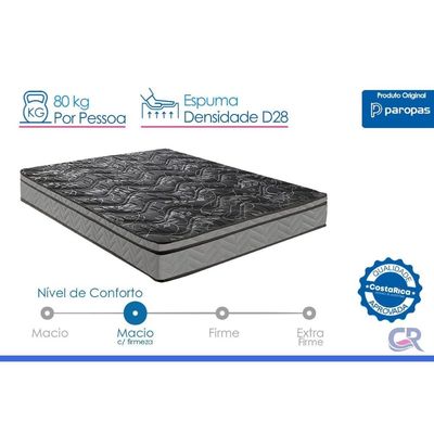 Colchão Solteiro Espuma Paropas Ortopédico Conforto Firme 88x188x17