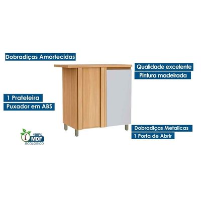 Módulo Cozinha Linea Allure Allure de canto c/1 Porta 93cm Jequitiba/Gris Linea Brasil