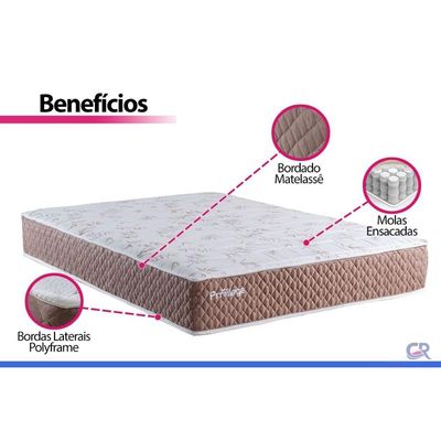 Cama Box Baú CRC Queen +Colchão Molas Ensacadas Privilege Paropas 158