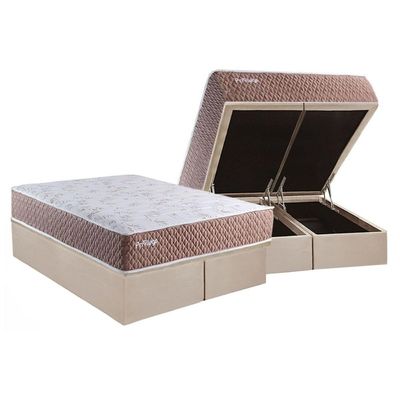Cama Box Baú CRC Queen +Colchão Molas Ensacadas Privilege Paropas 158