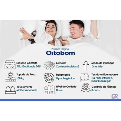 Cama Box CRC Casal +Colchão D45 Espuma High Foam Ortobom 138