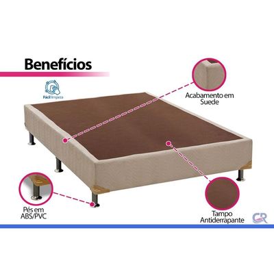 Cama Box Base Viúva Ortobom Suede Clean 108x198x23