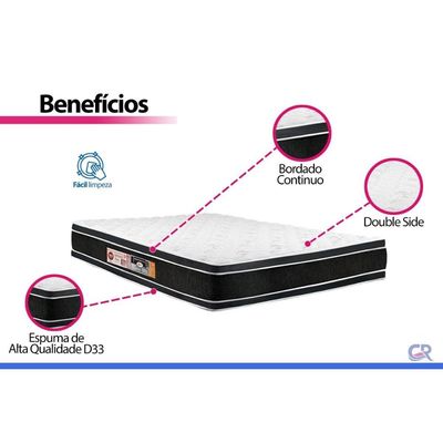 Colchão King Espuma Castor Black White Air DF 193x203x27