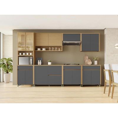 Cozinha Modulada Nesher Condessa Nesher 7 Peças Condessa CZ437 Carv/Titânio
