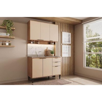 Kit Cozinha Carraro 2 Peças Alpha C2P51 Freijo/Off White