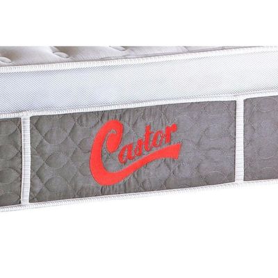 Cama Box CRC Queen + Colchão Molas Pocket Castor Light Plush 158x198