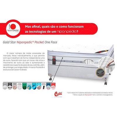 Cama Box CRC Solt +Colchão Molas Ensacadas c/Massagem Niponpedic Castor 88