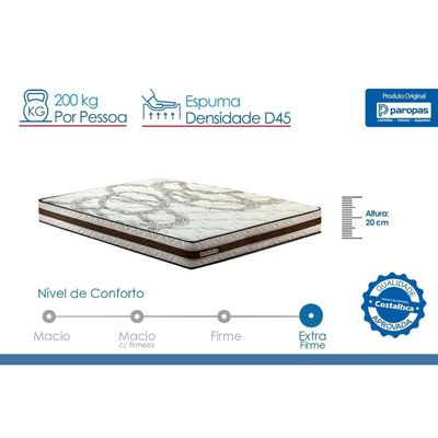 Colchão King Espuma Paropas D45 Resiste Hotel DouFace -