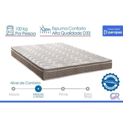 Colchão King Espuma Paropas Ortopédico D33 Conforto Ultra 193x17