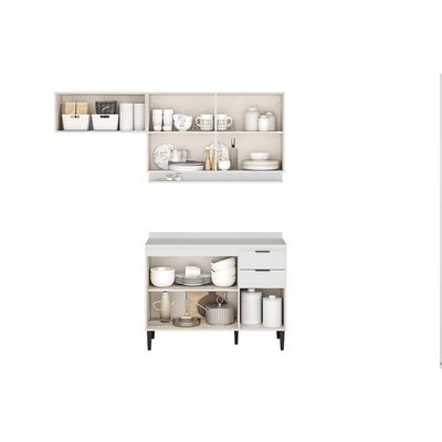 Kit Cozinha Carraro 3 Peças Alpha C3P32 Branco