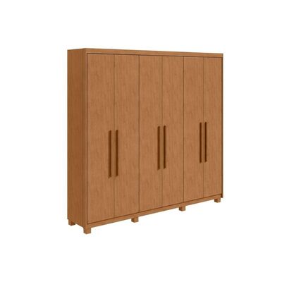 Guarda Roupa Casal 6 Portas c/Pés Áries Amendoa Clean Lopas