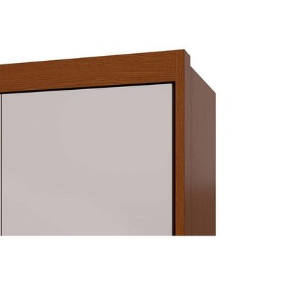 Guarda Roupa Casal 6 Portas c/Pés Áries Amendoa Clean Lopas