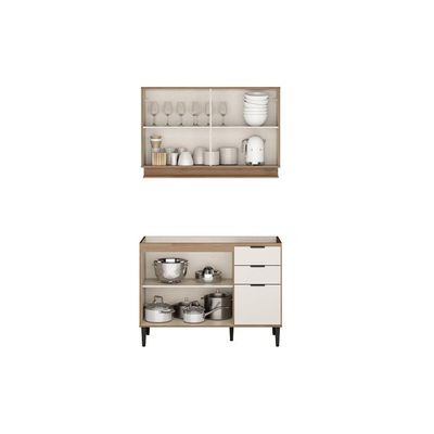Kit Cozinha Carraro 2 Peças Alpha C2P51 Freijo/Off White