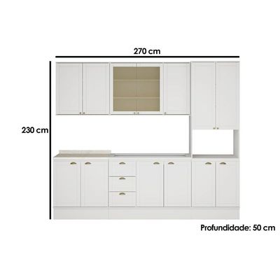 Cozinha Modulada Carraro 5 Peças Bella C5P122 Branco