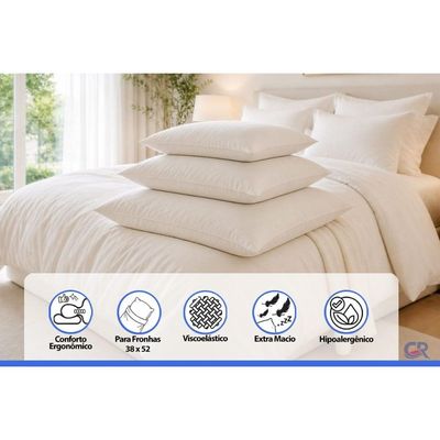 Travesseiro Espuma Kit 2un Conforto Nasa Anatômico Ortobom 38x52x12