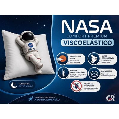 Travesseiro Espuma Kit 2un Conforto Nasa Anatômico Ortobom 38x52x12