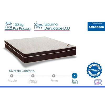 Colchão Casal Espuma Ortobom Ortopédico D33 Exclusive 138x188x28