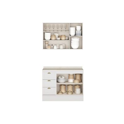 Cozinha Modulada Carraro Bella Carraro 2 Peças C2P48 Nogal/Cinza